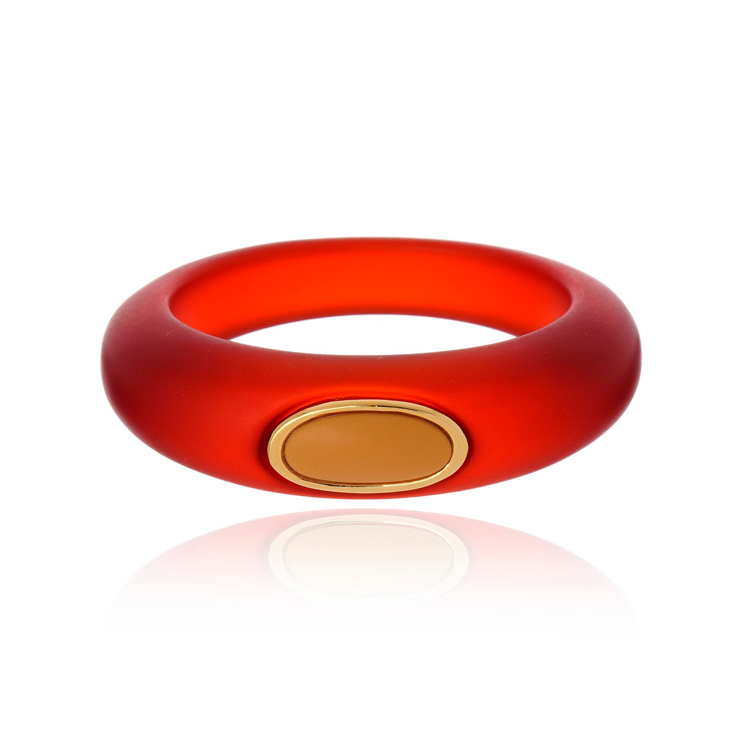 Resin Drop Bangle - Coral and Beige