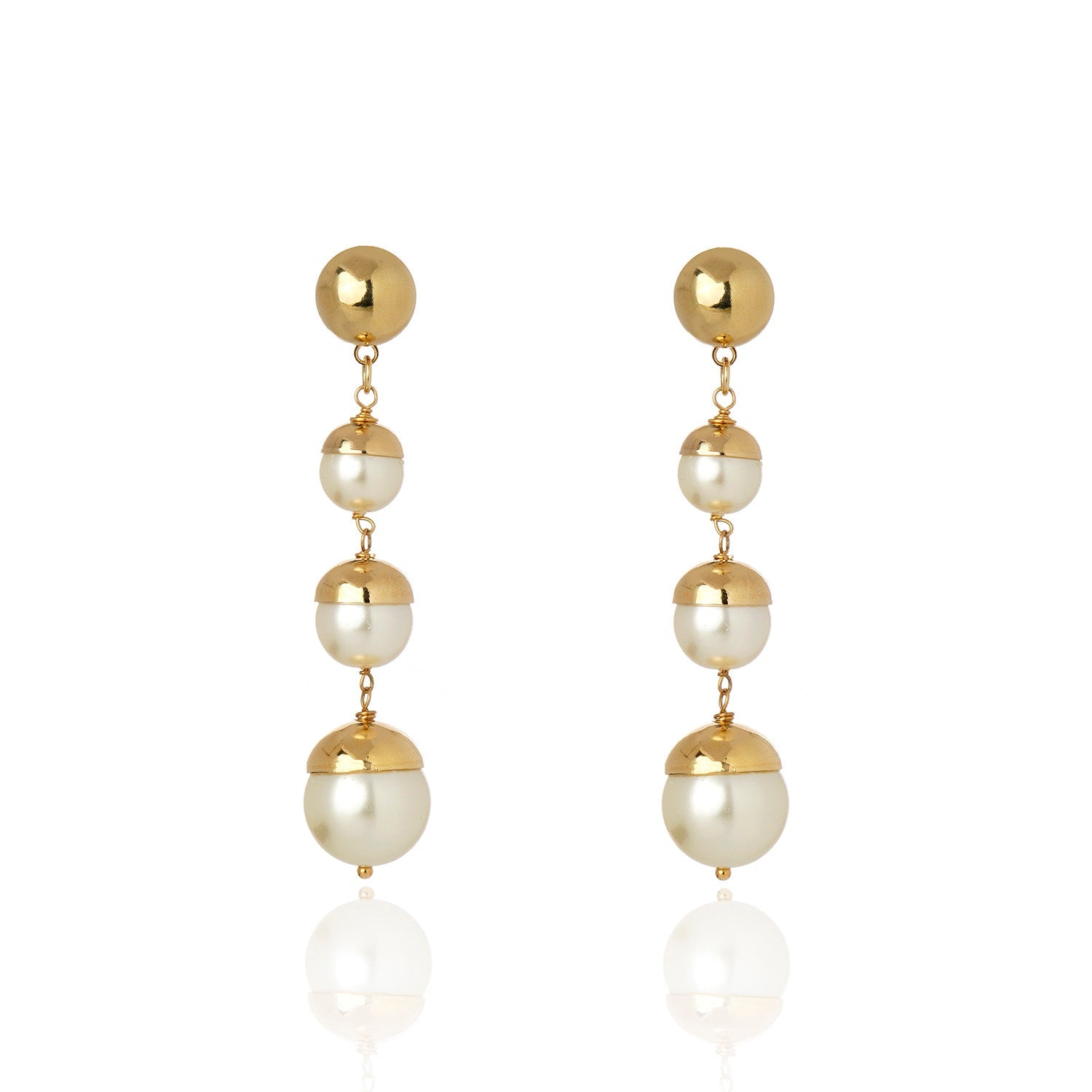Nix Earrings - Pearl Gold