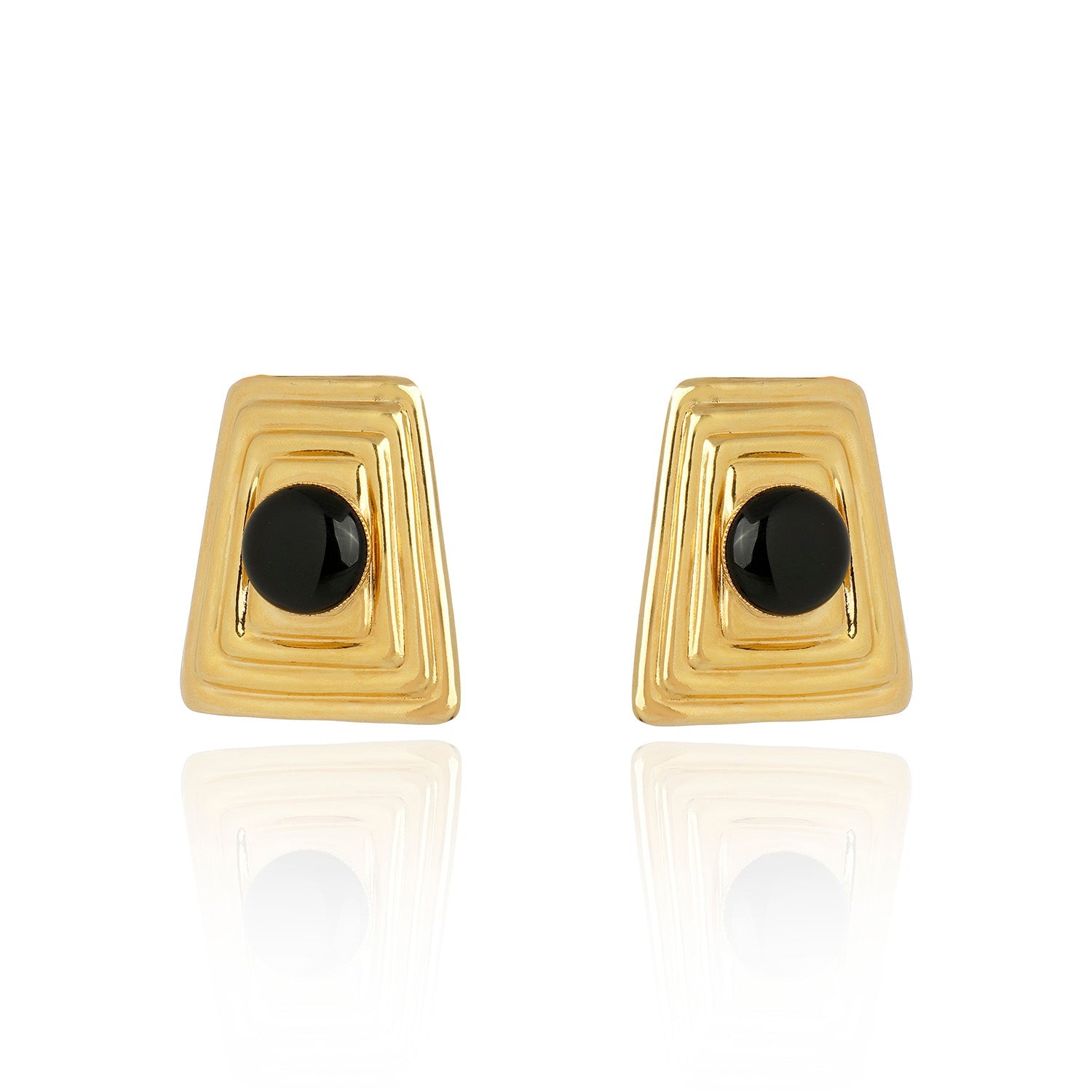Atena Earrings - Black Gold