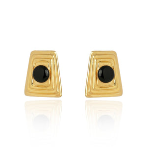 Atena Earrings - Black Gold