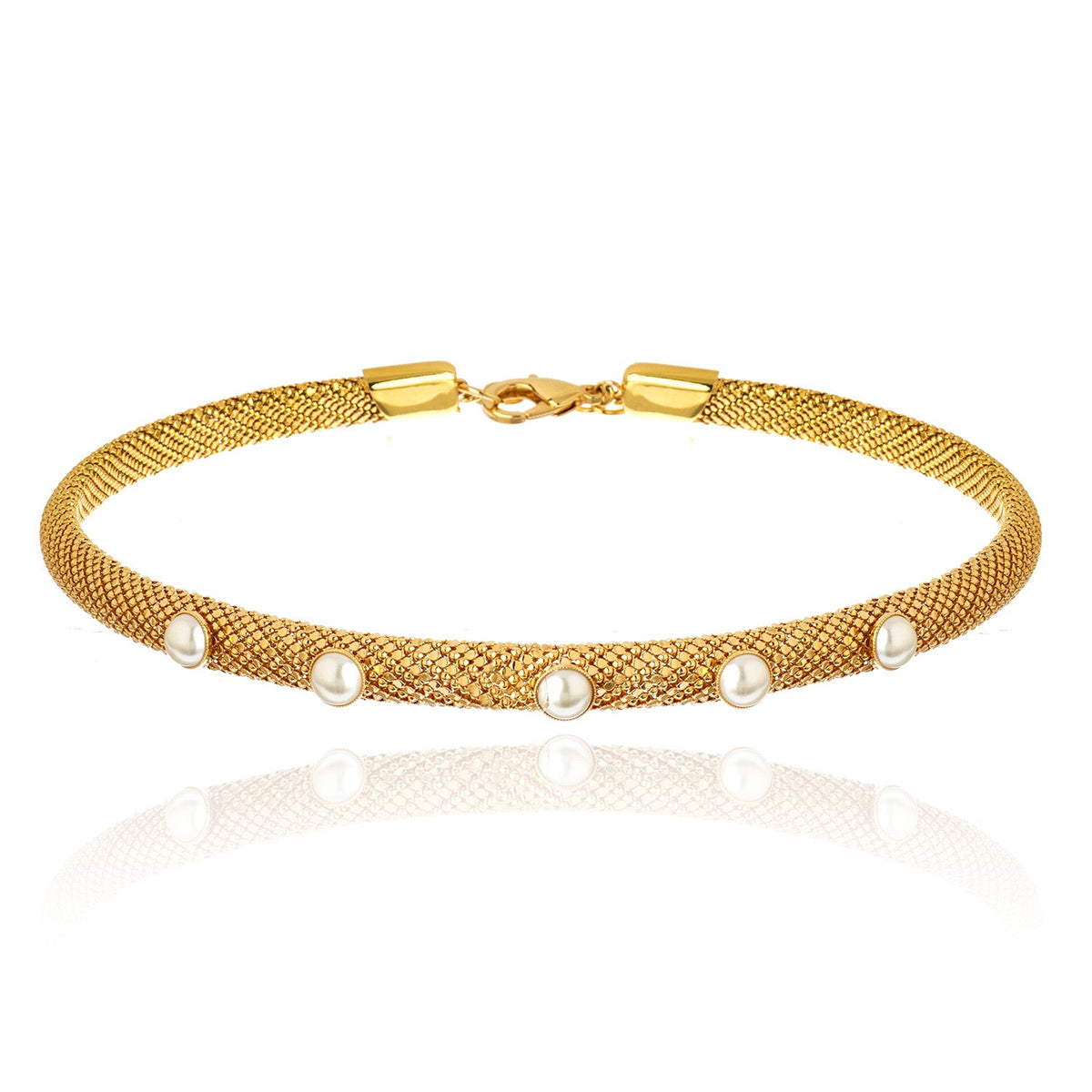 Nice Pearl Choker 18K Gold Plated