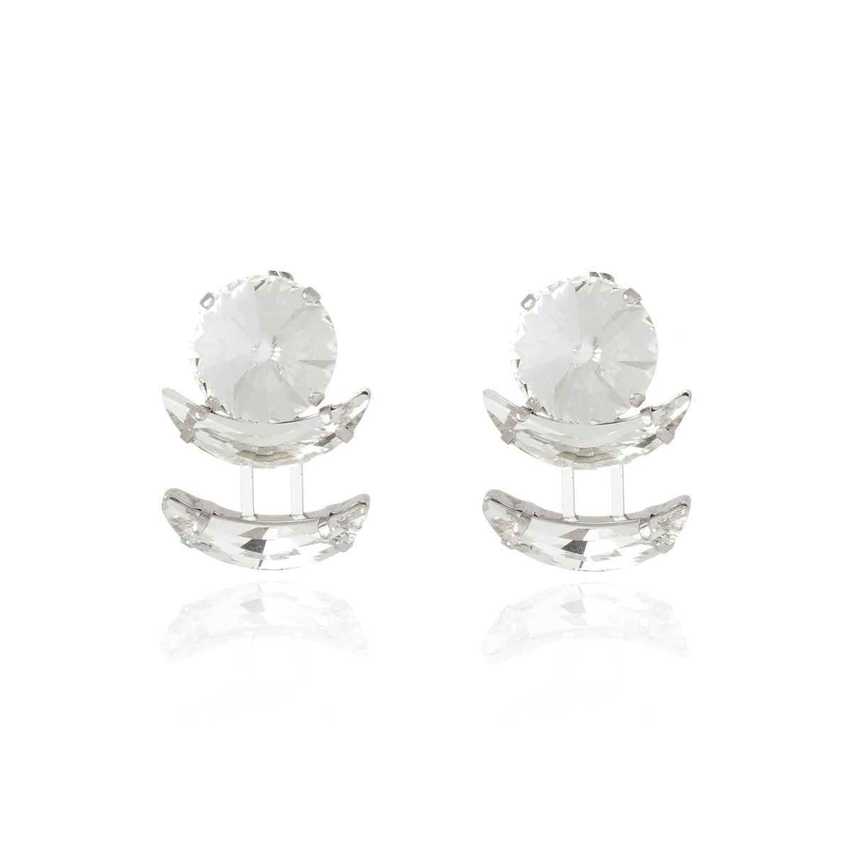Helene Moon Drop Earring Crystal Gold