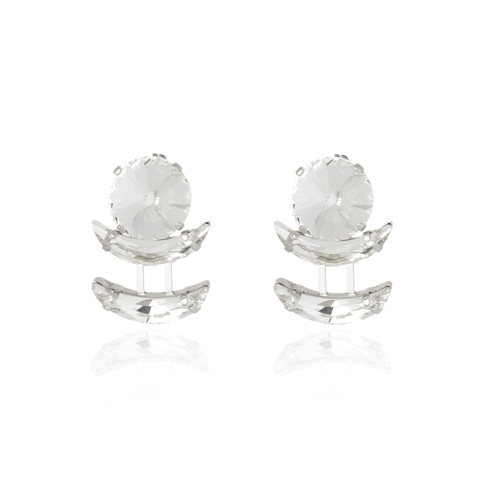 Helene Moon Drop Earring Crystal Gold