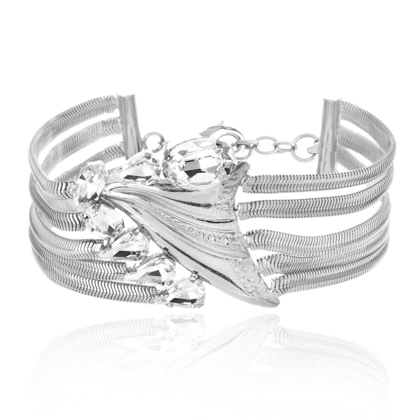 Fenix Bracelet Crystal Rhodium Plated