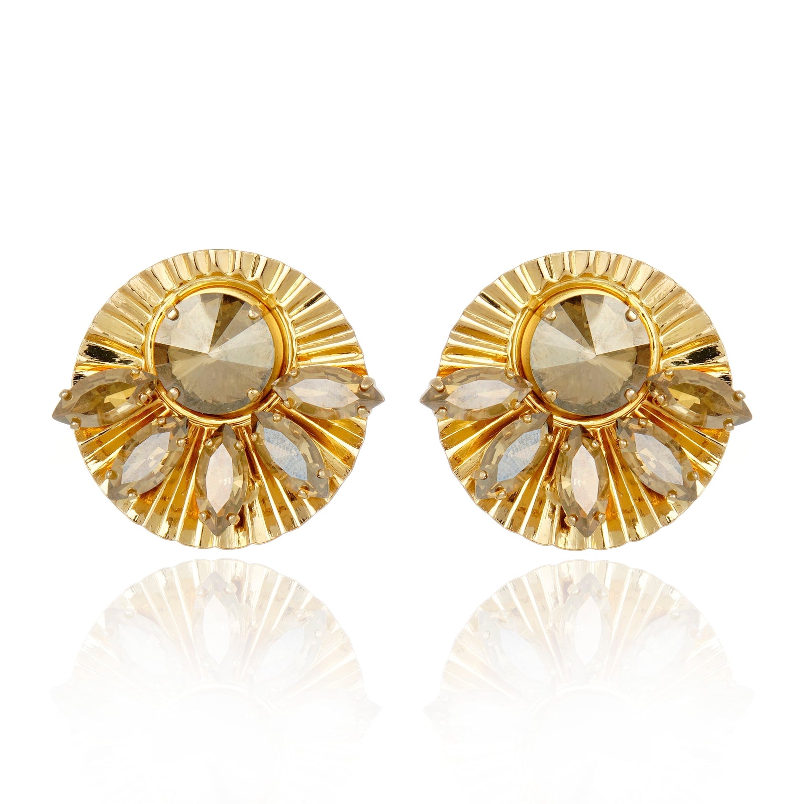 Alya Earring Crystal Black Diamond - Silver