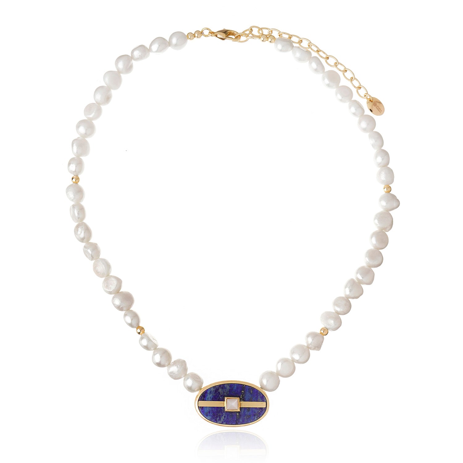 Inspire Pearl Necklace Lapis