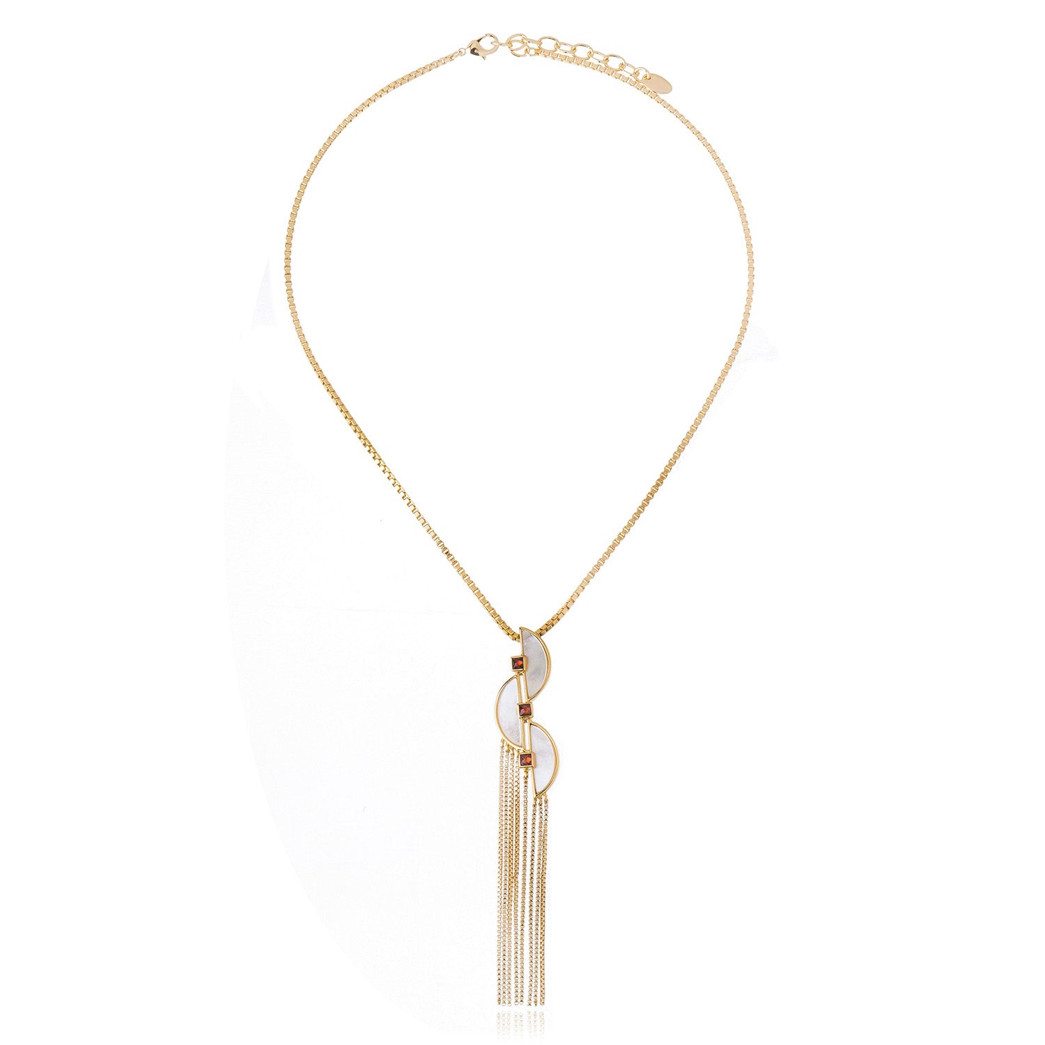 Connection Fringe Necklace White Mother of Pearl