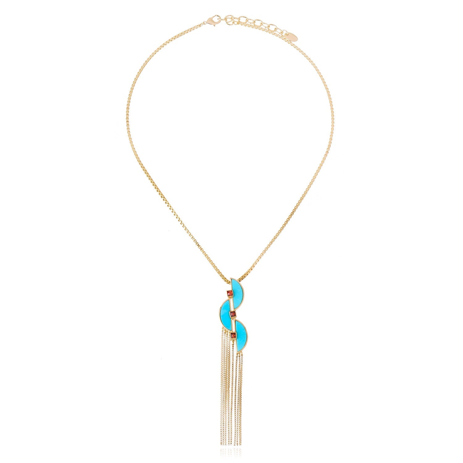 Connection Fringe Necklace Blue Howlite
