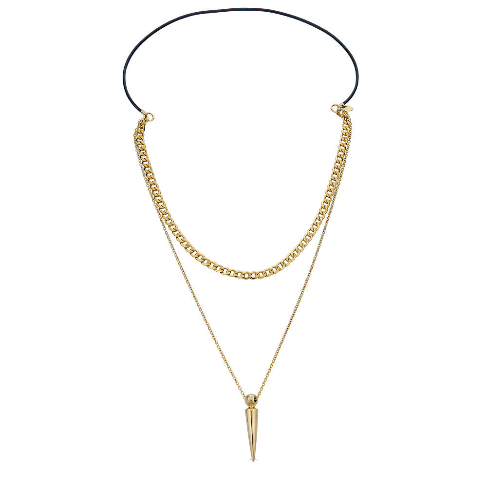 Pendulum Multi Strand Necklace- Gold