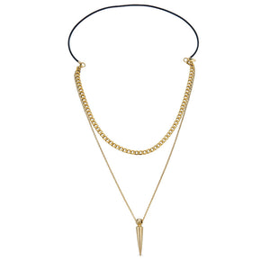 Pendulum Multi Strand Necklace- Gold