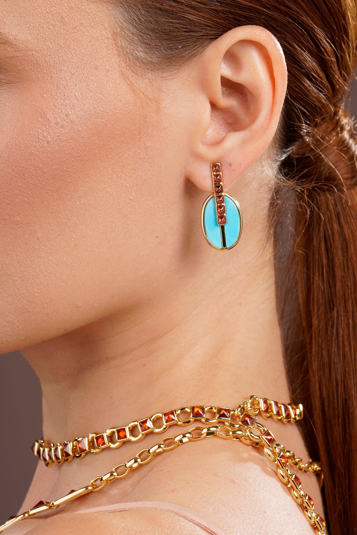 Inspire Drop Stud Blue Howlite