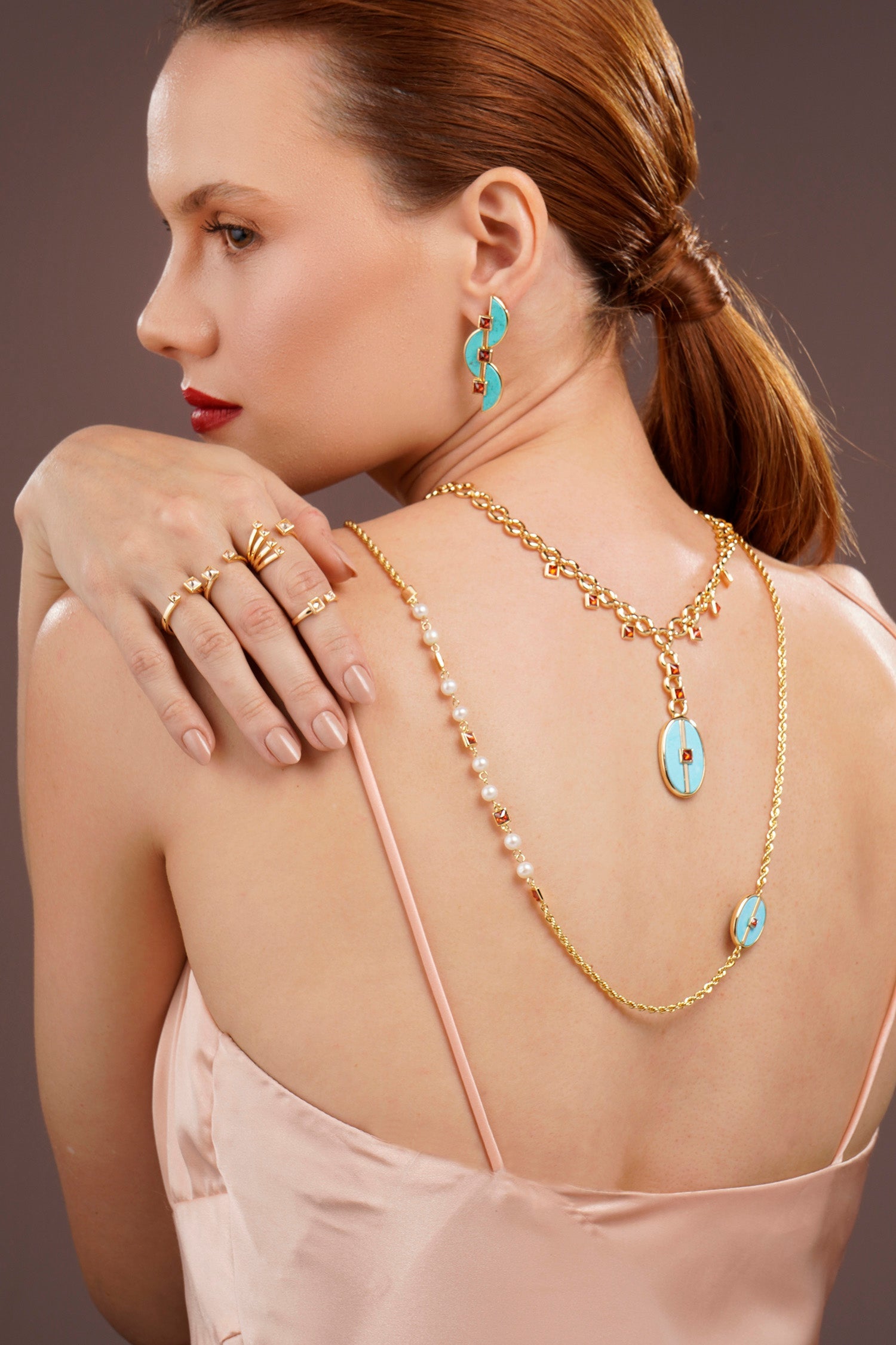 Inspire Pixie Necklace Blue Howlite