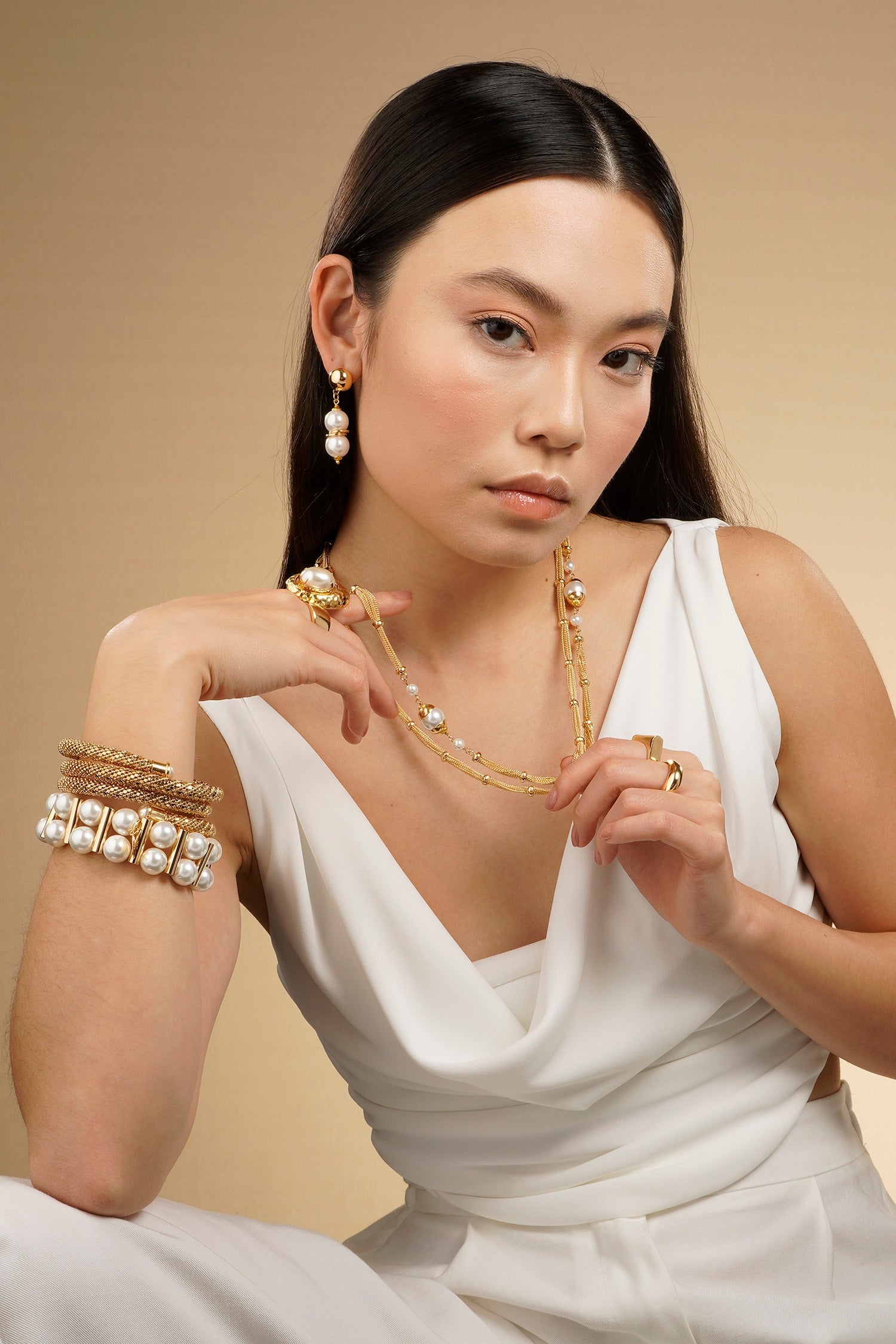 Mini Taj Mahal Earring - Pearl