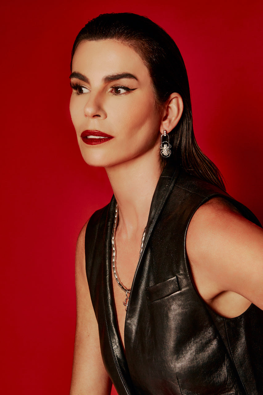 Spider Drop Earring - Gold