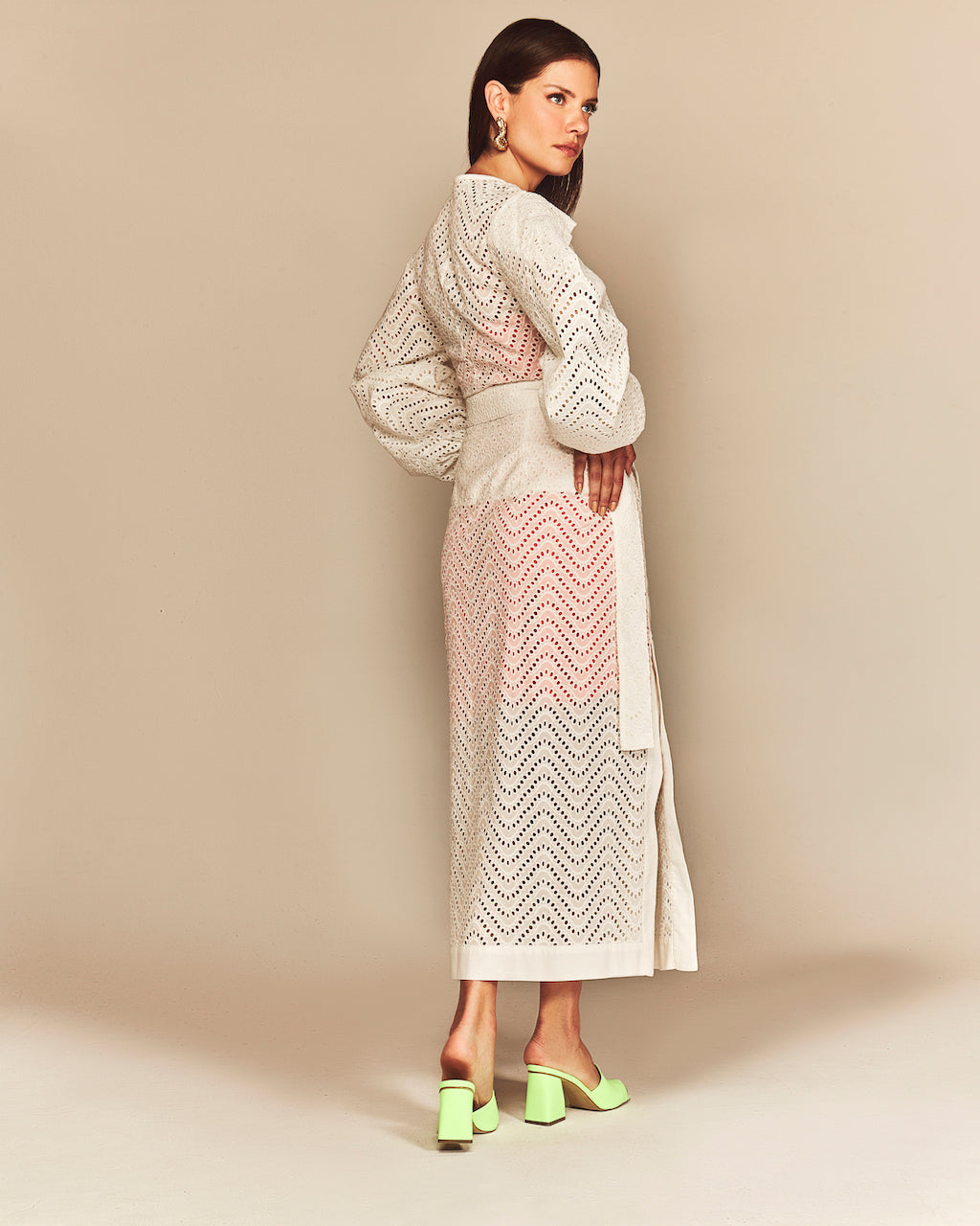 Ada Long Sleeve Maxi Dress - White