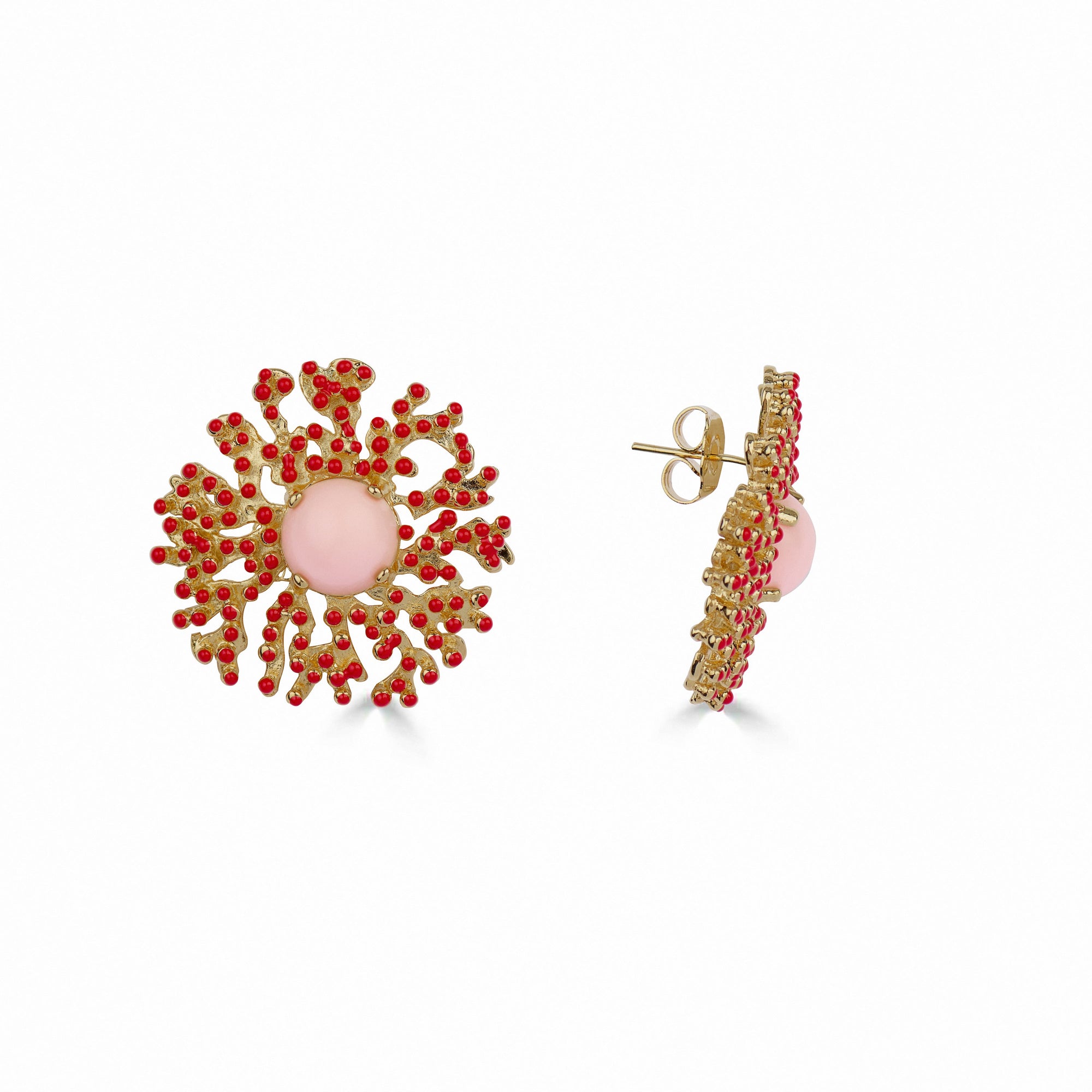 Coral Stone Earring - Pink