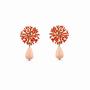Coral Drop Earring - White