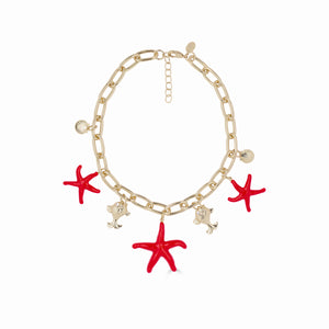 Starfish Chain Necklace - Blue