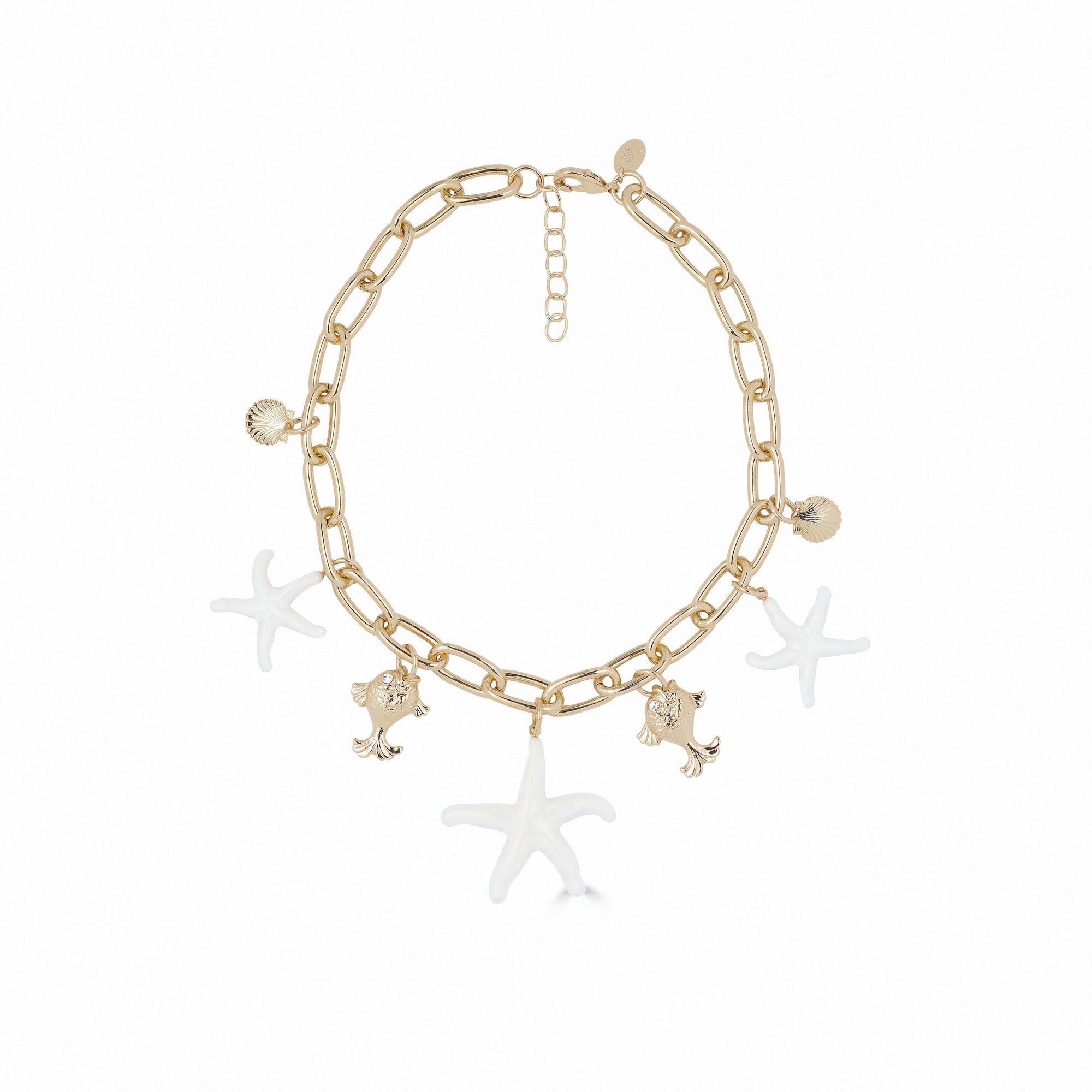 Starfish Chain Necklace - White