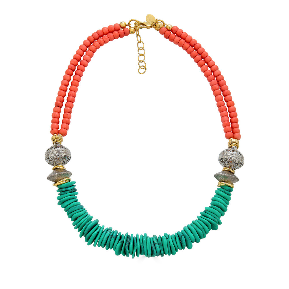 Catania Necklace - Red/White
