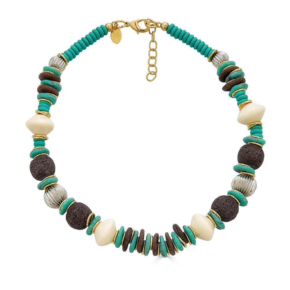 Sansone Necklace - Blue and Brown