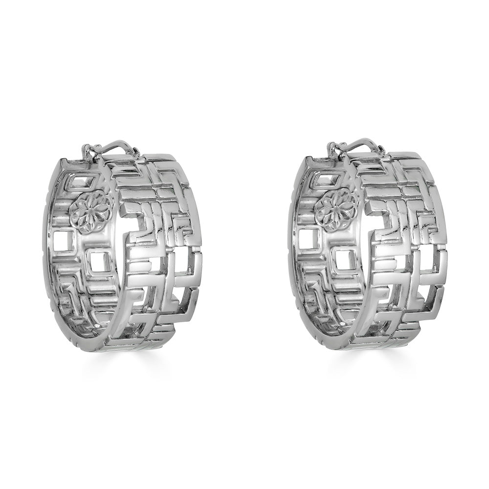 Labyrinth Hoop - Silver