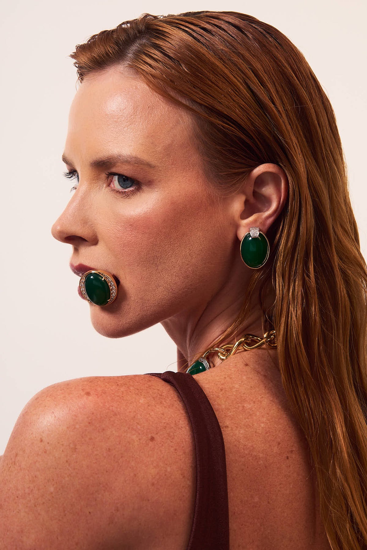 Splendore Earrings Green Agate