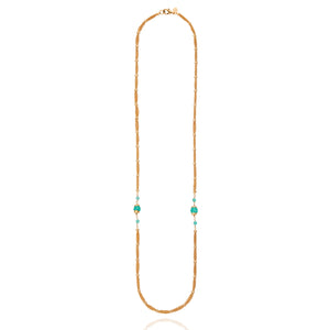 Taj Mahal Long Necklace - Aqua