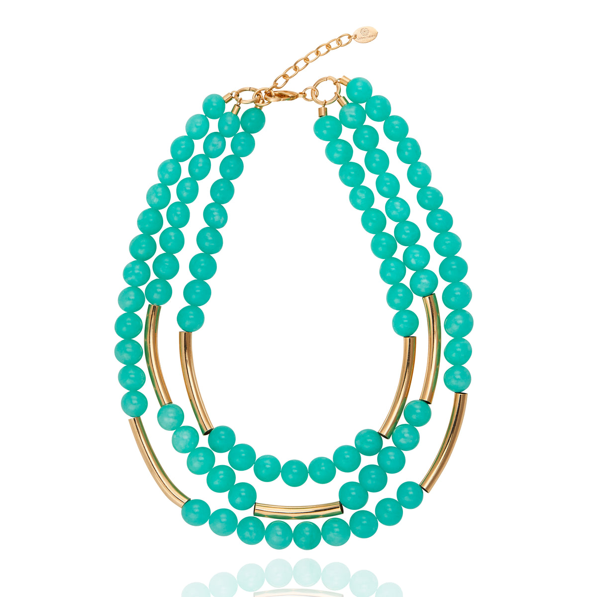 Taj Mahal Trio Necklace -  Aqua