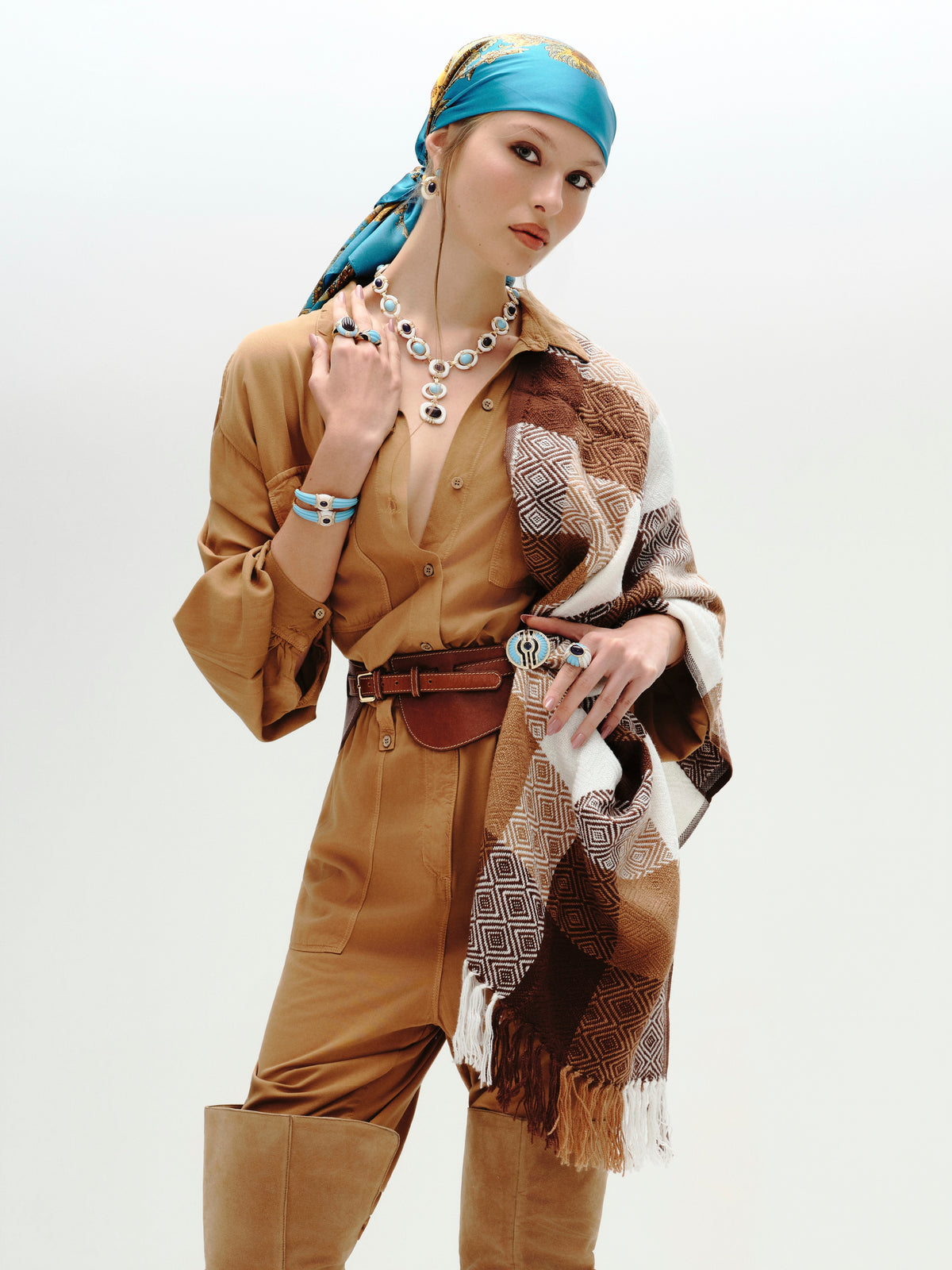 Inti Brooch Turquoise