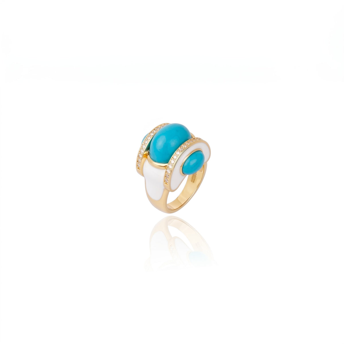 Sacred Fire Ring Turquoise &amp; White