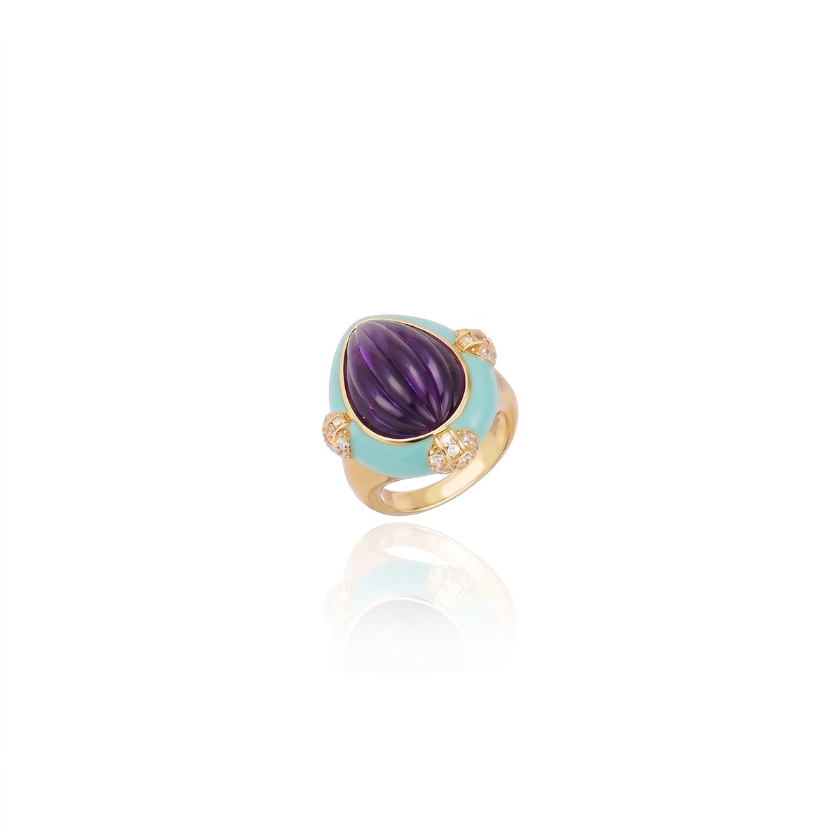 Quilla Ring Turquoise and Amethyst