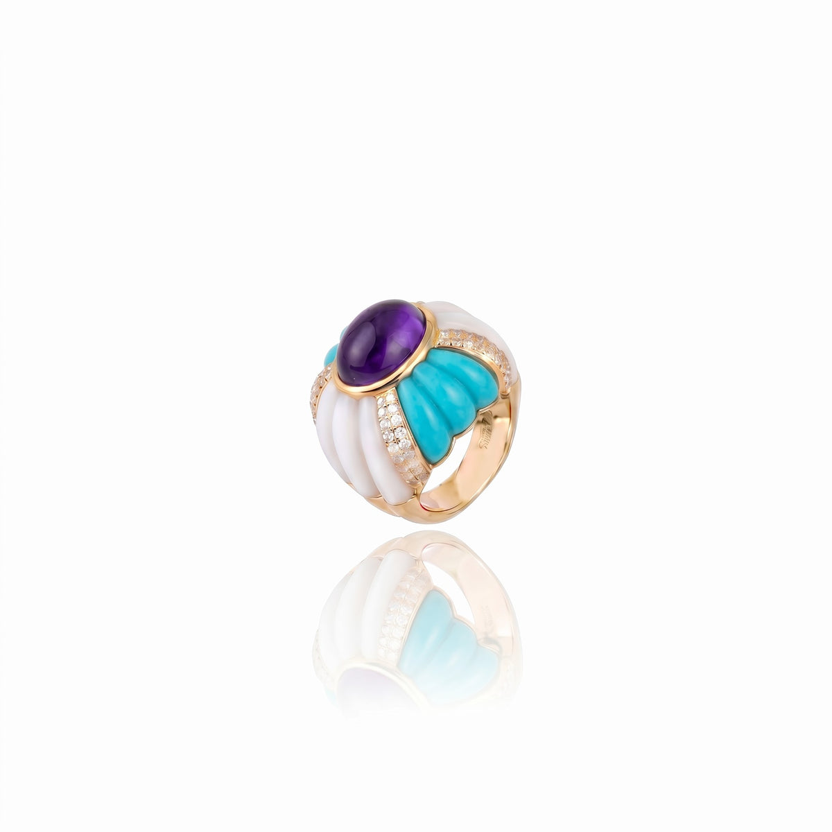 Machu Picchu Ring Amethyst &amp; Turquoise