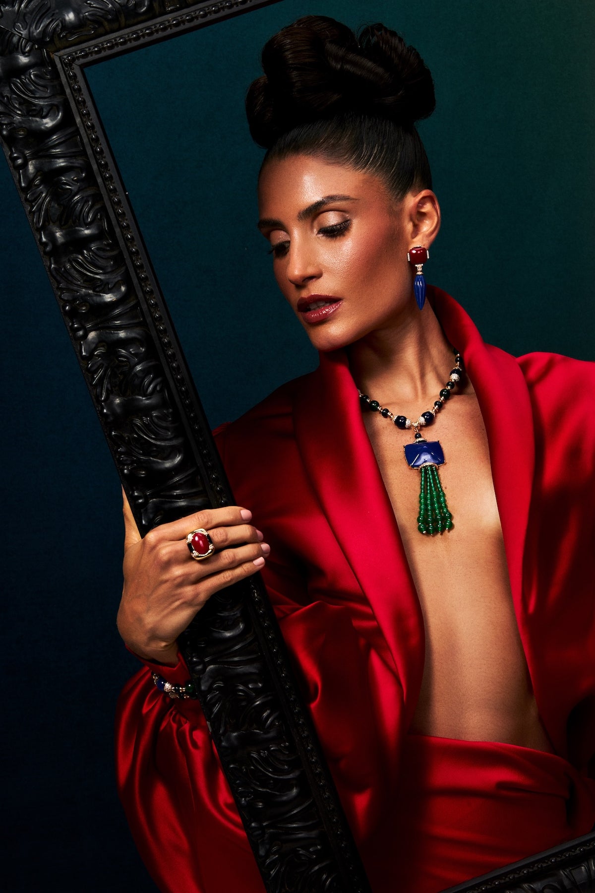 Tarsila Necklace Blue and Green Agate