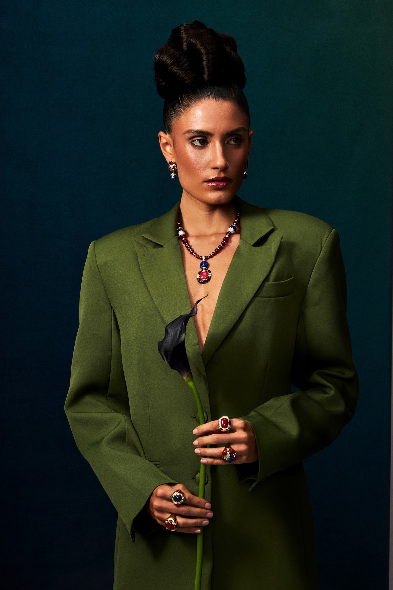 Martins Earrings Black and Pearl