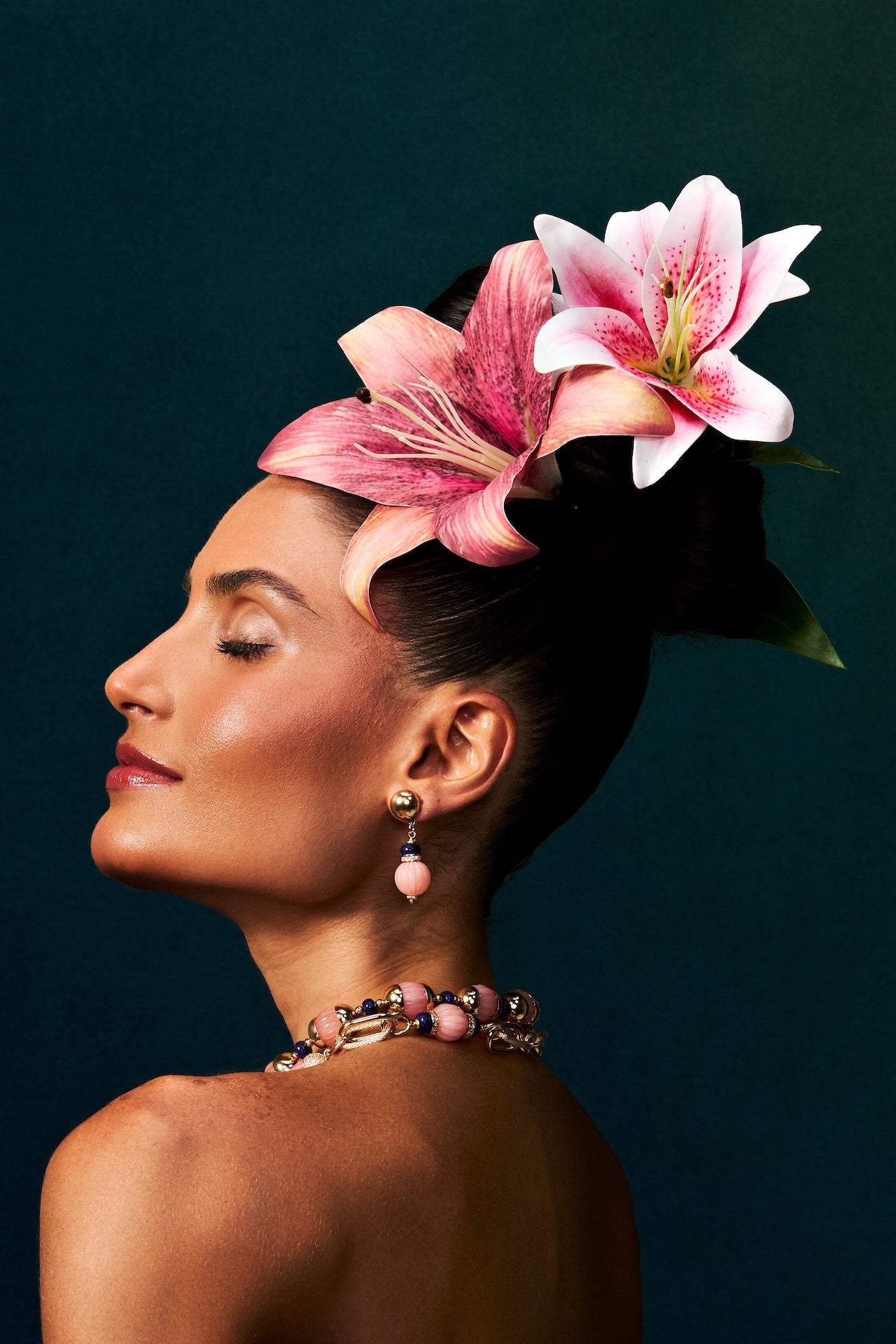 Zina Aita Earrings Pink and Amethyst