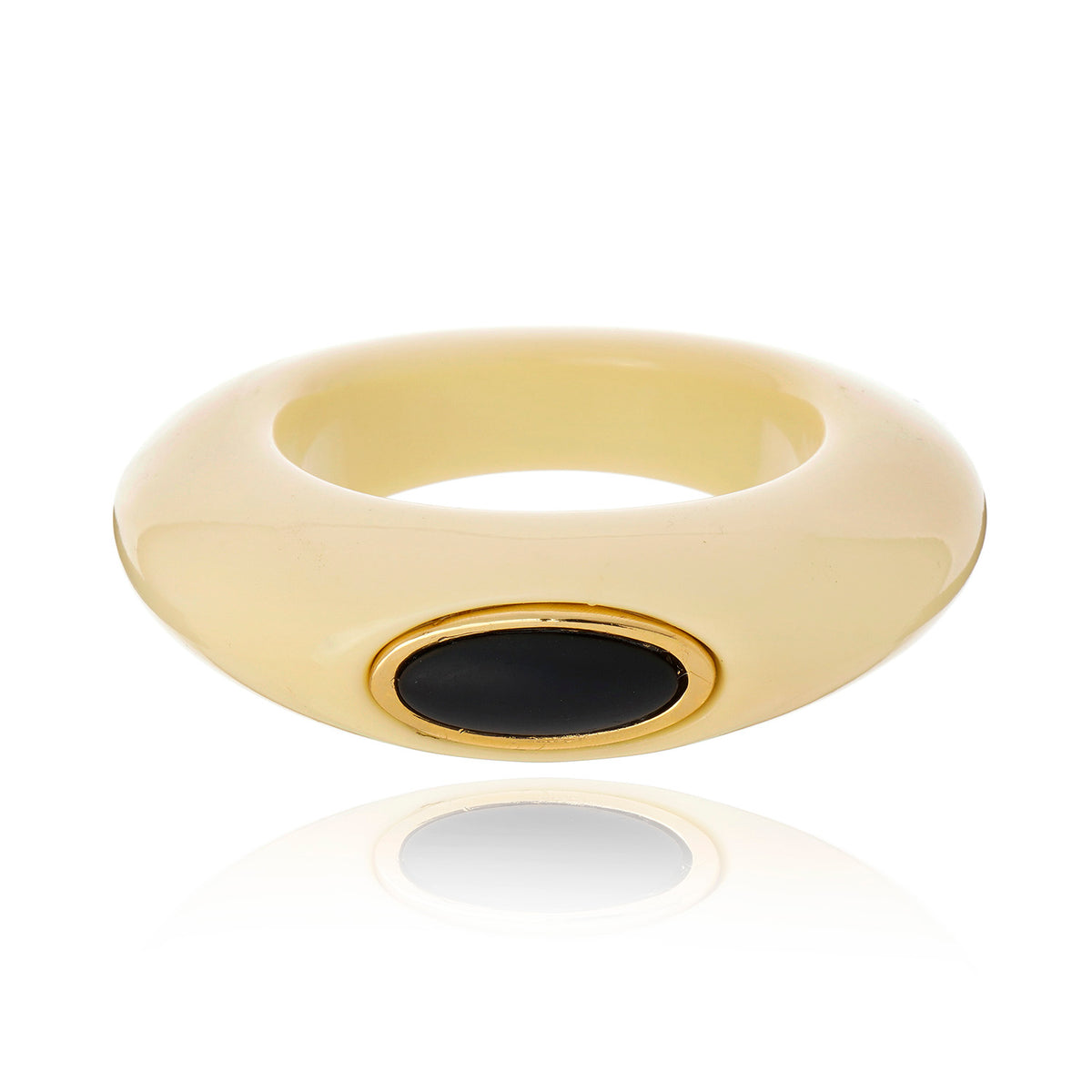 Max Resin Bangle - Beige and Black