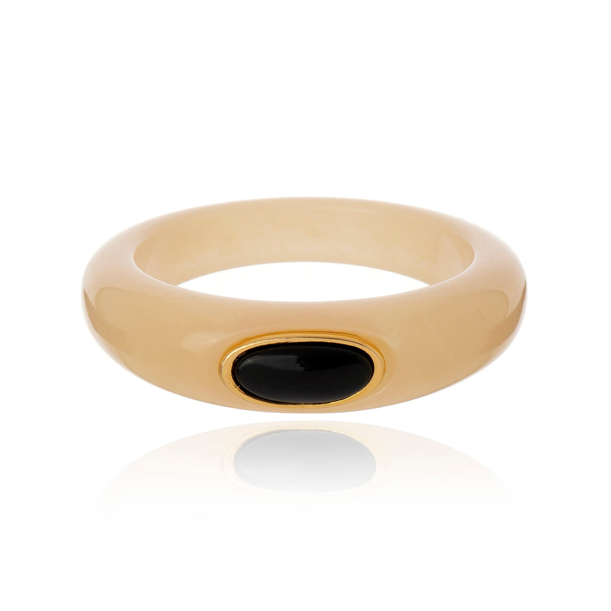 Resin Drop Bangle - Sand and Black
