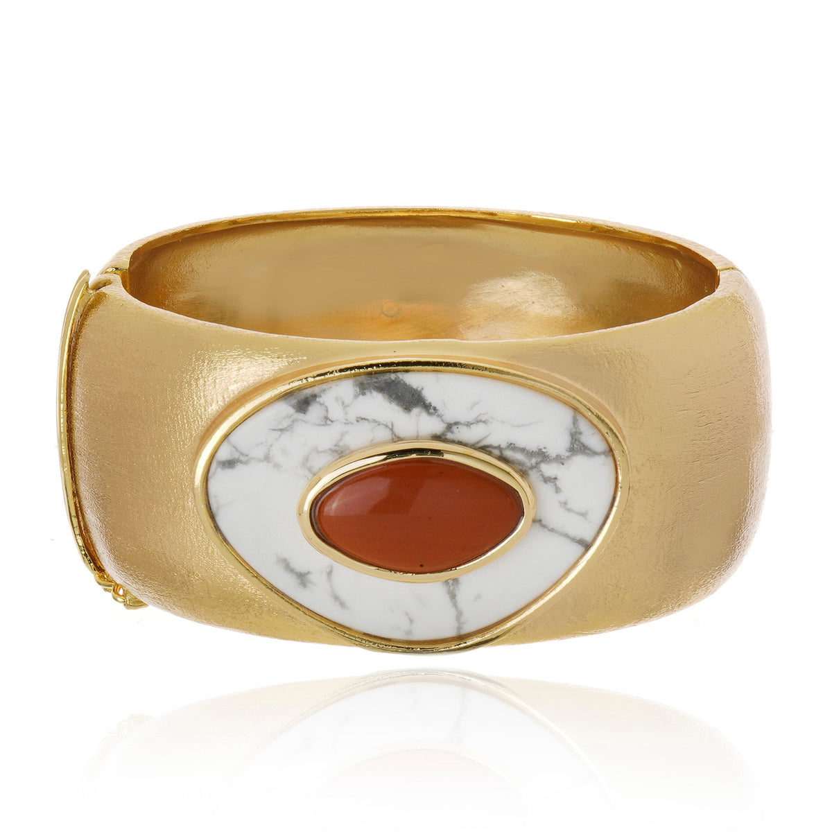 Poet Bangle - Red Jasper Howlite