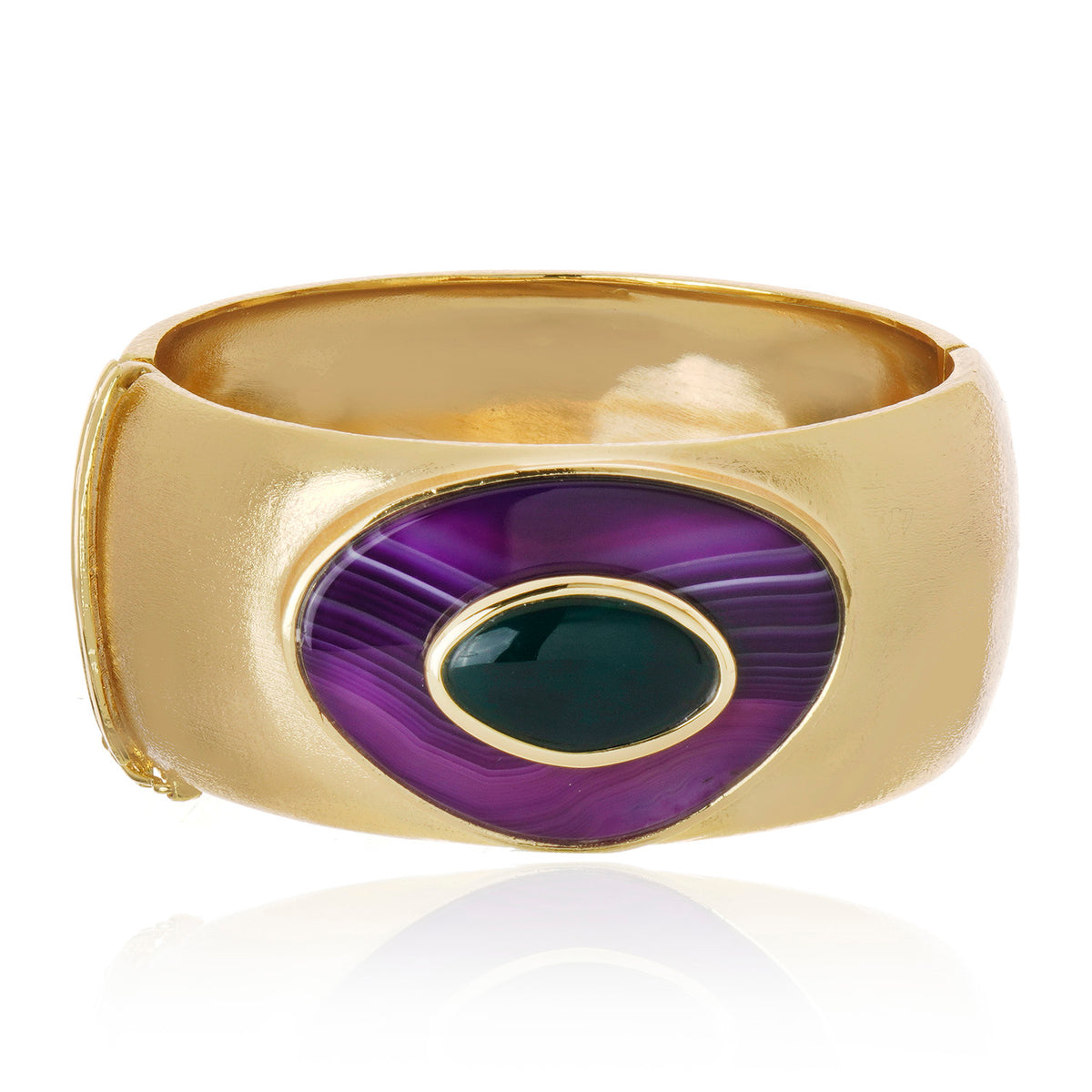 Poet Bangle - Purple and Green Agate