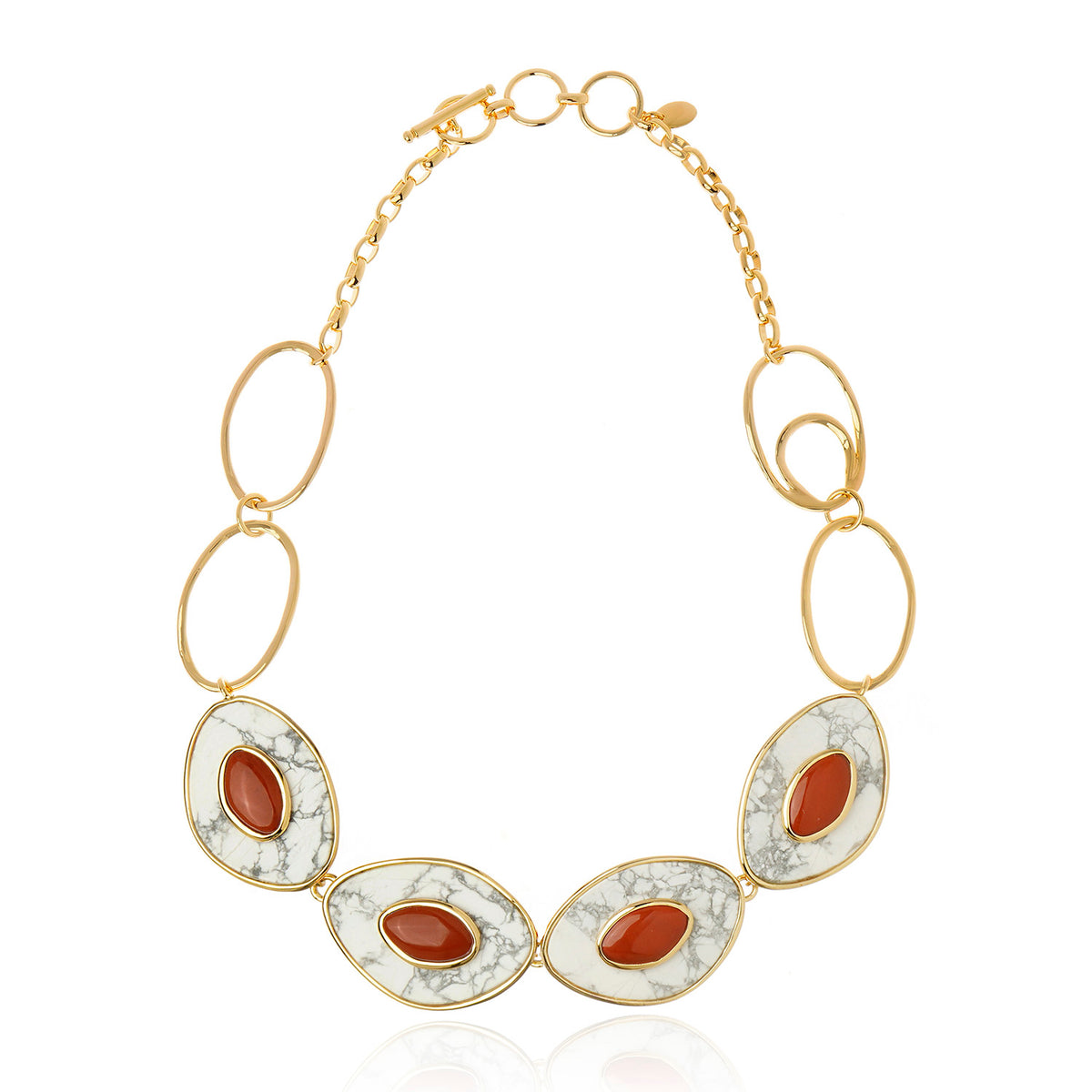 Poet Necklace - Red Jasper Howlite