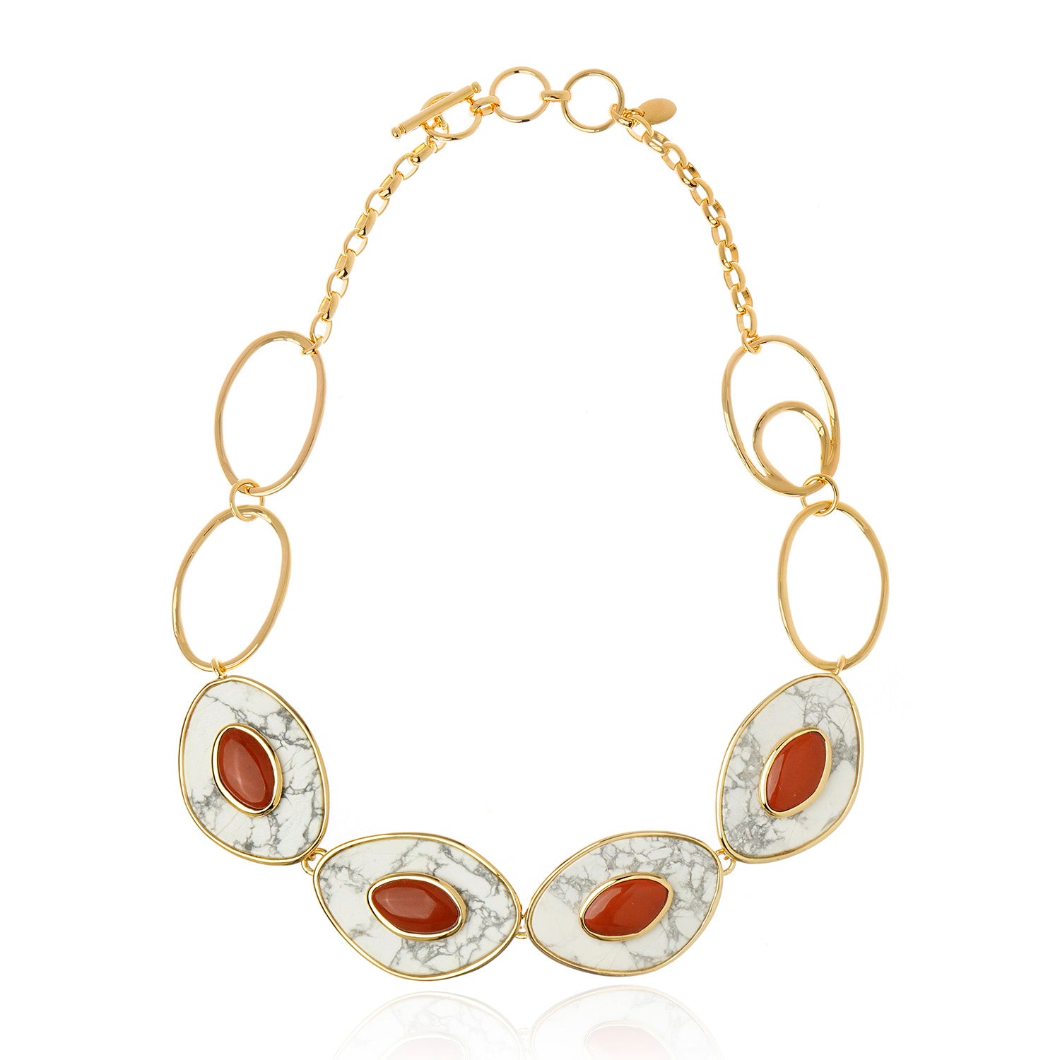 Poet Necklace - Red Jasper Howlite