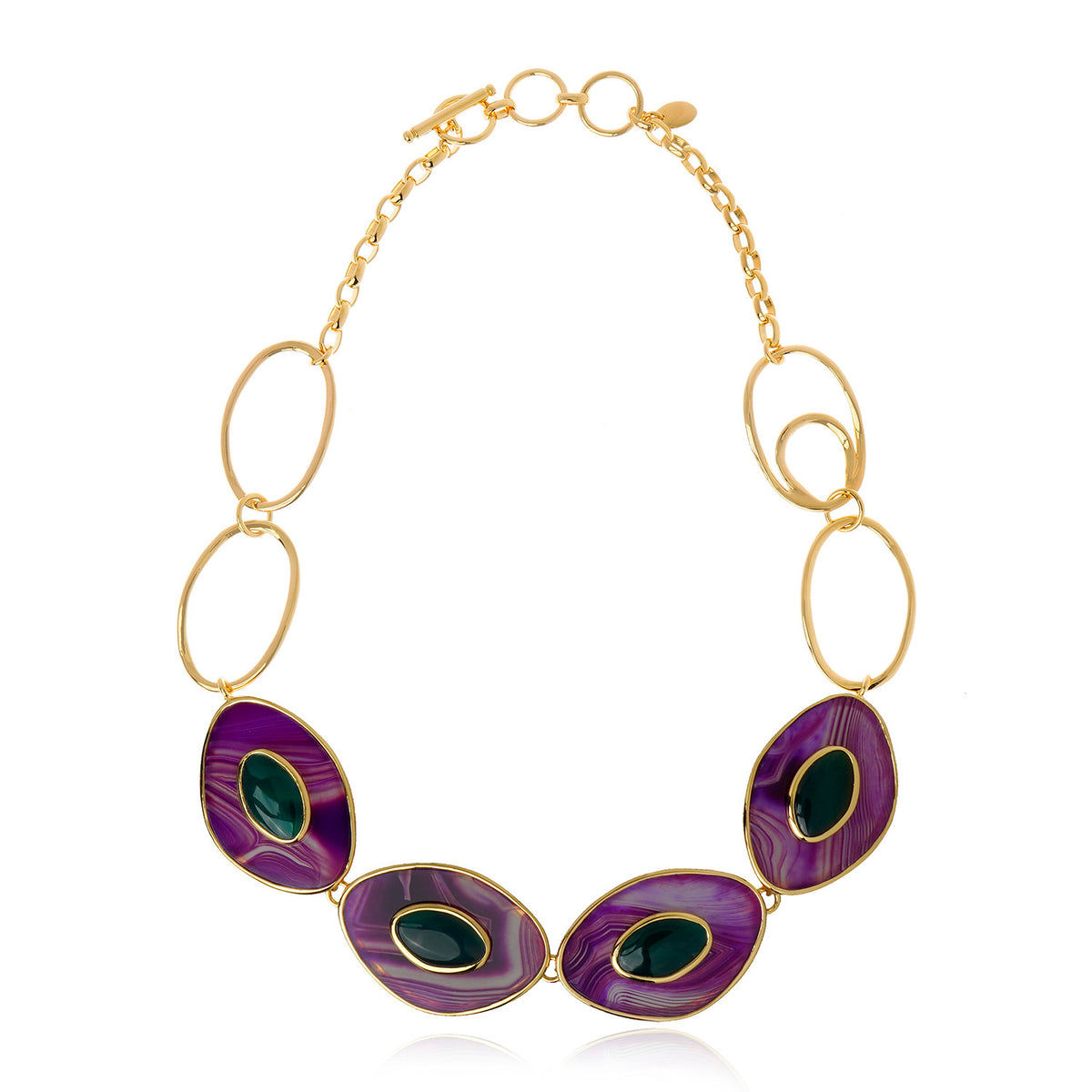 Poet Necklace - Purple and Green Agate