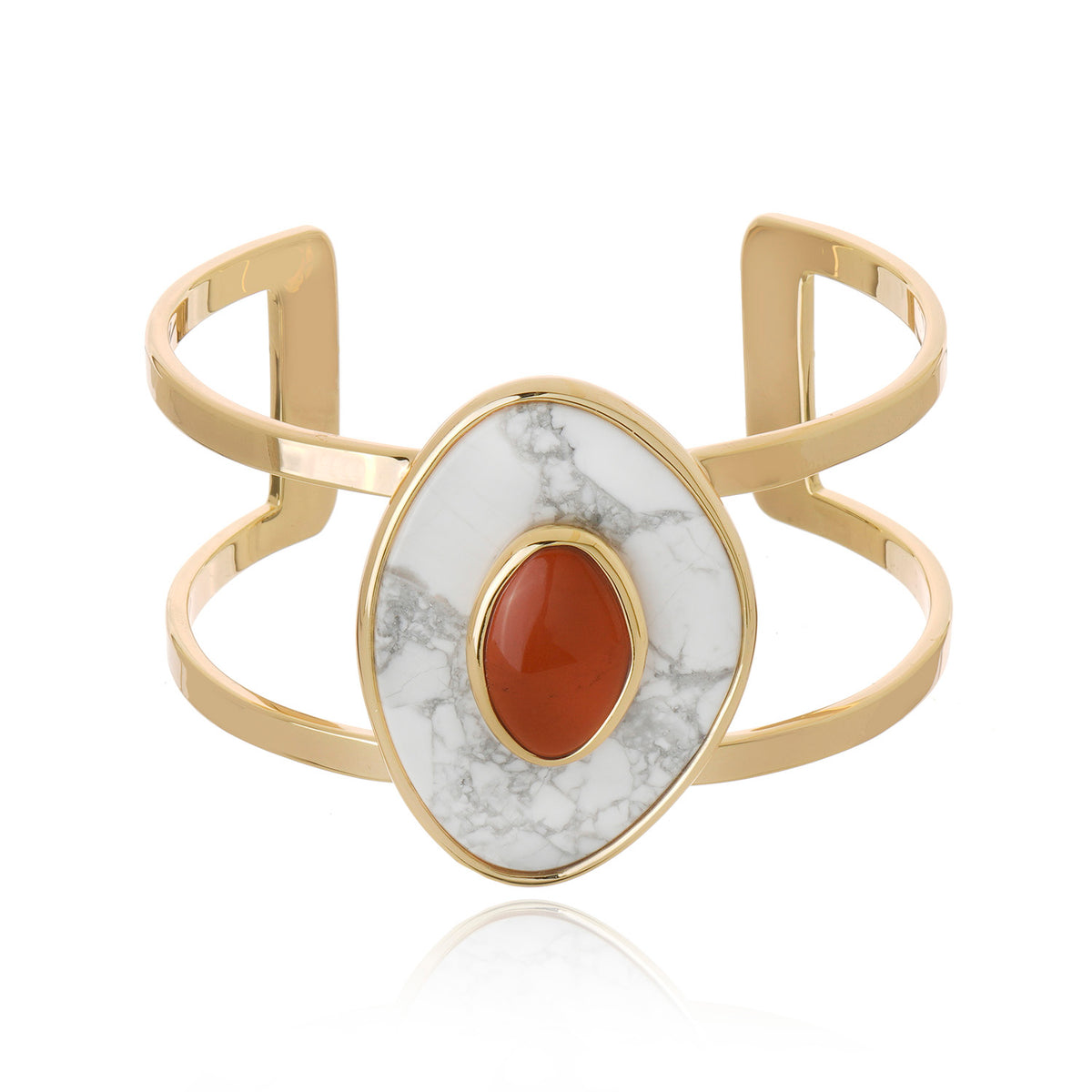 Poet Cuff - Red Jasper Howlite