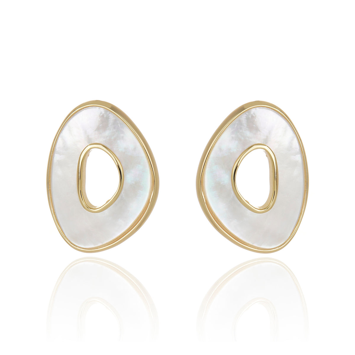 Poet Freeform Earring - Mother of Pearl