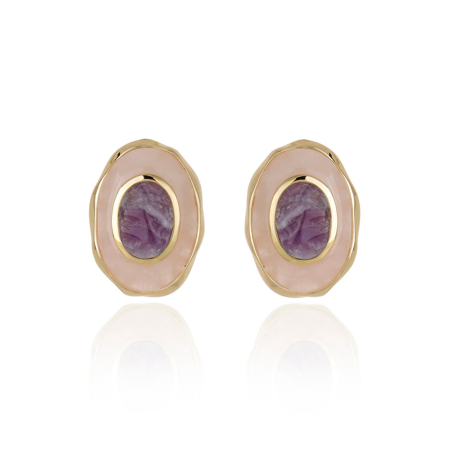 Confidence Stud - Rose Quartz Amethyst