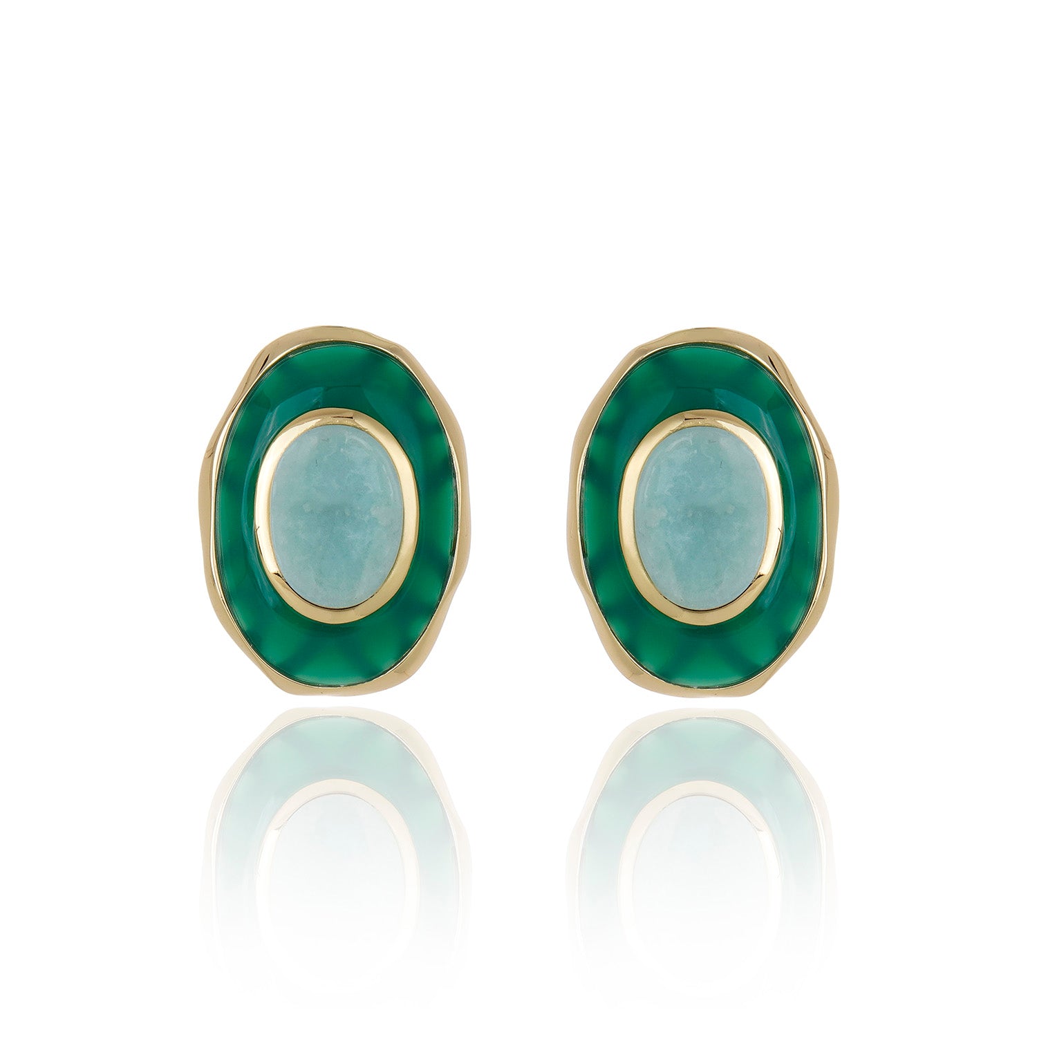 Confidence Stud - Green Agate Amazonite