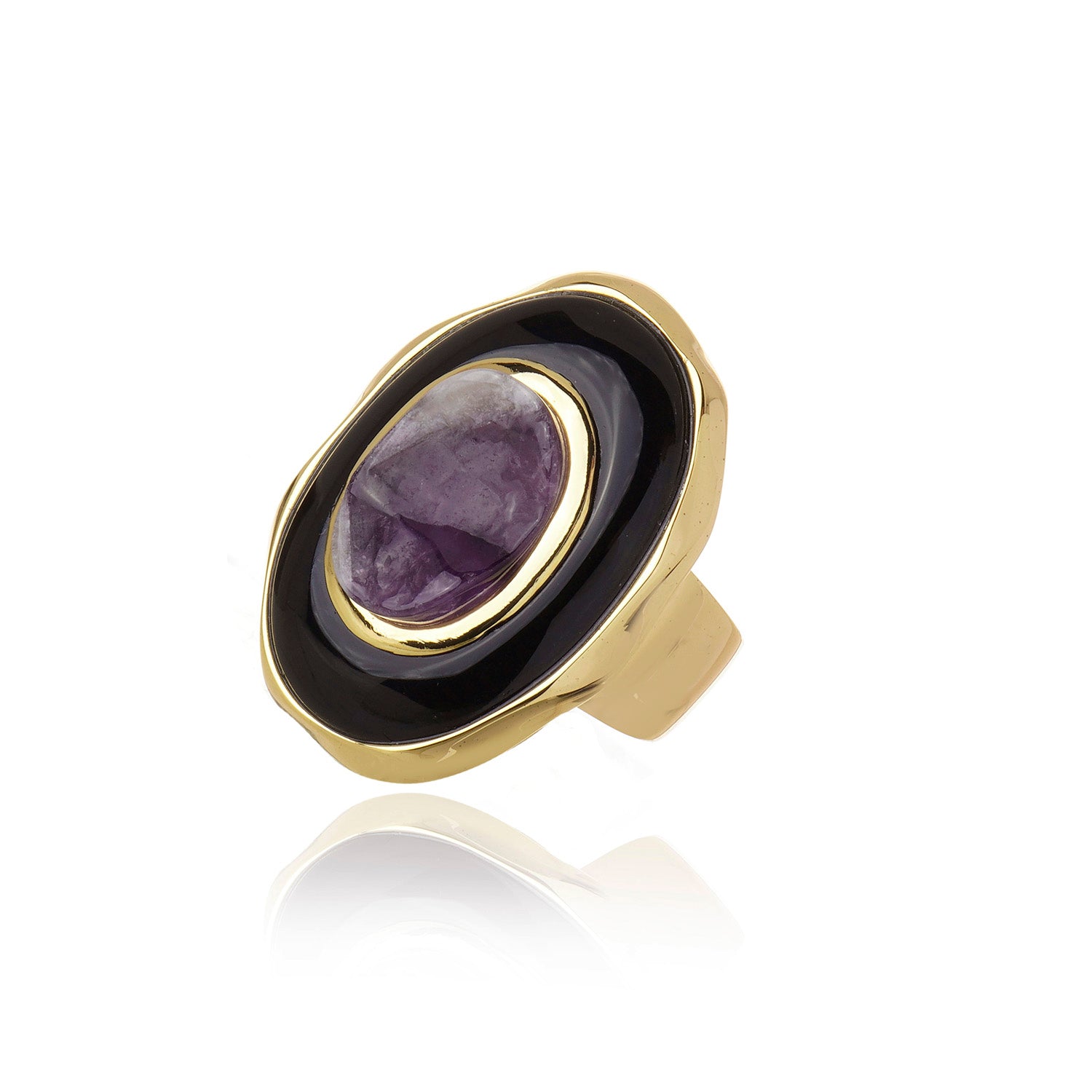 Confidence Ring - Black Agate Amethyst