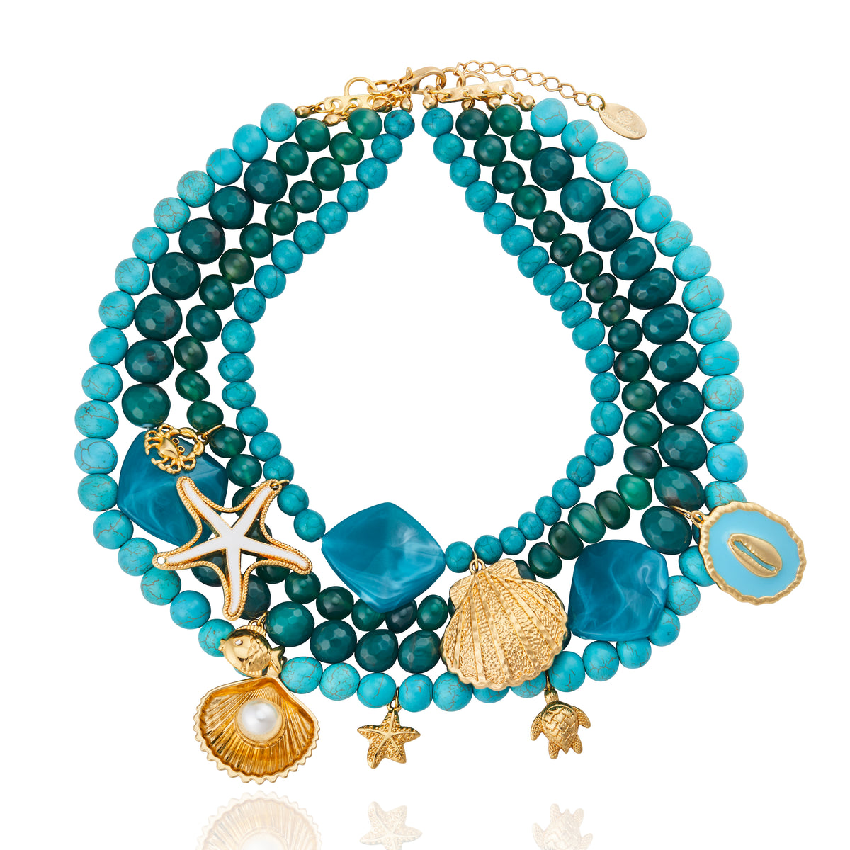 Anahí Neckalce - Chrysocolla and Howlite Stones