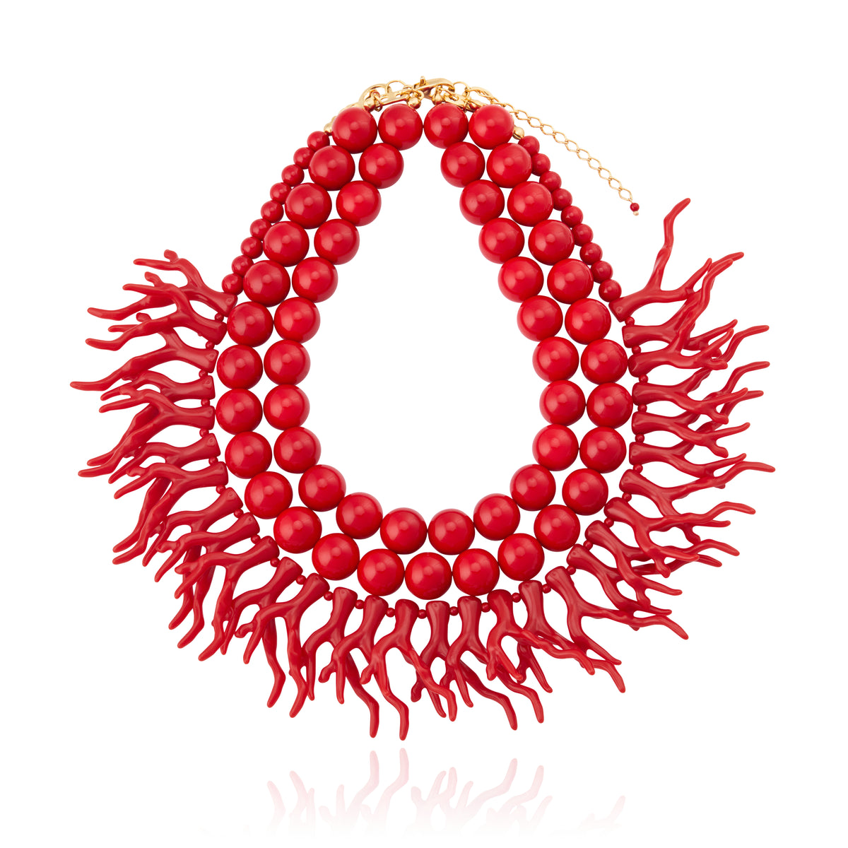 Lani Triple Necklace Red